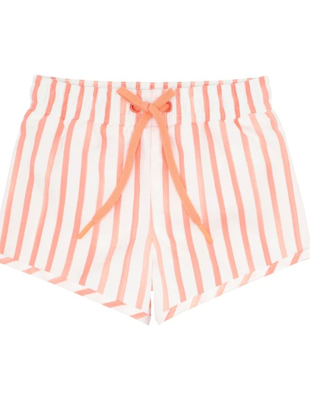 Minnow Coral Stripe Kids’ Drawstring Swim Trunk